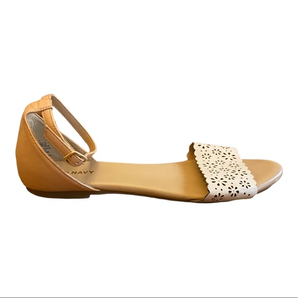 Old Navy Shoes Old Navy Floral Laser Cut Out Ankle Strap Flat